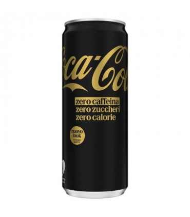 COCA COLA ORIGINAL ZERO zuccheri e zero caffeina LATTINA DA 330ML CONF. 12 PZ.