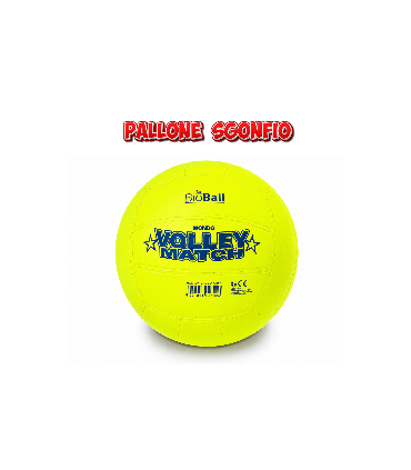 PALLONE SGONFIO IN PLASTICA BIO VOLLEY MATCH GIALLO FLUO DIAM. 216 MM