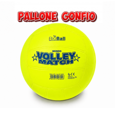PALLONE GONFIO IN PLASTICA BIO VOLLEY MATCH GIALLO FLUO DIAM. 216 MM