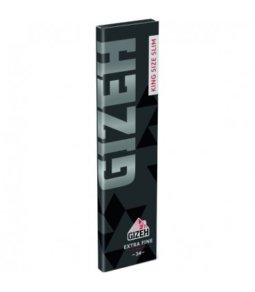 Cartina Gizeh KS Slim extra fine black chiusura con calamita conf. 50 libretti da 34 cartine