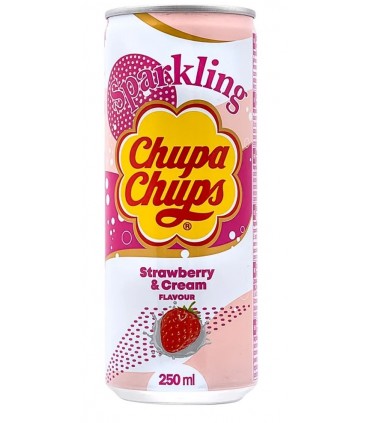 BEVANDA CHUPA CHUPS SPARKLING GUSTO fragola e crema 250ml CARTONE 12 PZ.