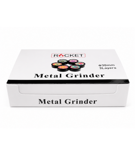 GRINDER ROCKET TRITATABACCO DIAMETRO 30 MM. 3 PARTI IN METALLO CONF. DA 12 PZ.