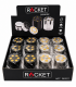 GRINDER ROCKET TRITATABACCO DIAMETRO 30 MM. 3 PARTI IN METALLO CONF. DA 12 PZ.