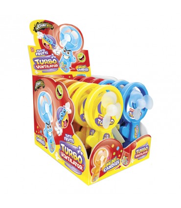 VENTILATORE MANUALE CON CARAMELLE ASSORTITE 12g. expo 12 pz. ASSORTITI