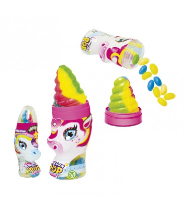 LECCA LECCA UNICORN POP JOHNY BEE CON CARAMELLE JELLY 50G EXPO 12 PZ.