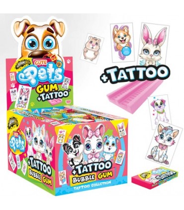 CUTE PETS BUBBLE GUM CON TATTOO CONF.200PZ.
