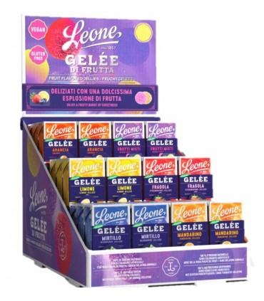 PASTIGLIE LEONE GELATINA ASSORTITA IN SCATOLETTA DA 35g CONF. DA 36 PZ. gusti assortiti ALAL FRUTTA