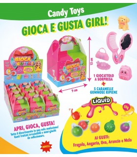 GIOCA E GUSTA CANDY TOYS con caramelle RIPIENE DA 50GR. EXPO 12 PZ.