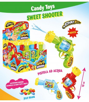 SWEET SHOOTER JOY GUM PISTOLA AD ACQUA CON ALL'INTERNO CARAMELLE JELLY BEANS 20GR CONF.12PZ