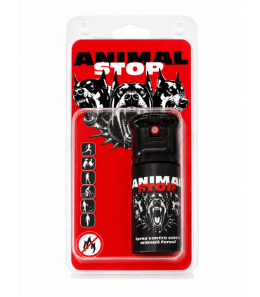 Spray Antiaggressione ANIMAL STOP al Peperoncino PER ALLONTARE ANIMALI FEROCI DA 20ML 1 PZ