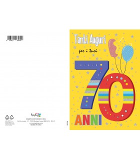Biglietto MARPIMAR BUON COMPLEANNO 60 ANNI CON FOIL OLOGRAFICO CONF.6 PZ.