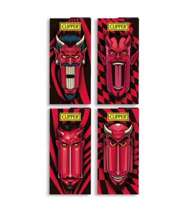 Cartina Clipper LUNGA PREMIUM LARGE DEMON + FILTRI IN CARTA conf.12 libretti da 32 cartine + 32 filtri CON 4 GRAFICHE