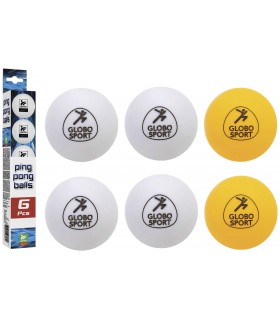 PALLINE PING PONG GLOBO GIOCHI IN ABS DIAMETRO 40MM. SET DA 6
