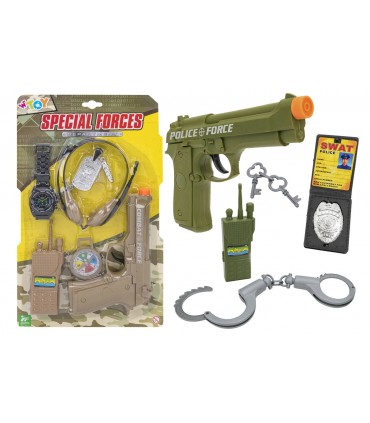 SET POLICE PISTOLA CON ACCESSORI GLOBO GIOCHI DISPONIBILE IN 2 MODELLI