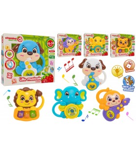 SIMPATICI ANIMALI MUSICALI CON LUCI E SUONI GLOBO GIOCHI DISPONIBILI IN 4 MODELLI