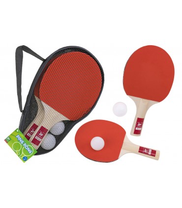 RACCHETTA PING PONG GLOBO GIOCHI CON PALLINE E MANICO IN LEGNO