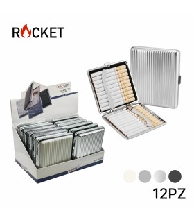 Portasigarette ROCKET in Metallo Conf. 12 pz COLORI ASSORTITI