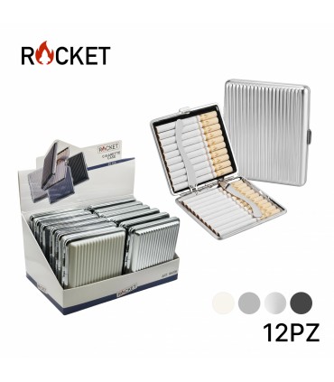 Portasigarette ROCKET in Metallo Conf. 12 pz COLORI ASSORTITI