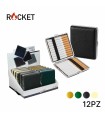 Portasigarette ROCKET  Metallo RIVESTITO IN SIMILPELLE Conf. 12 pz COLORI ASSORTITI