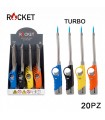 ACCENDIGAS ROCKET 26 CM. FIAMMA JET TURBO CONF. DA 20 PZ. COLORI ASSORTITI