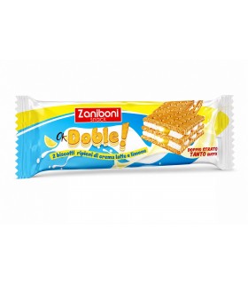 BISCOTTI DOBLE LEMON ZANIBONI RIPIENI CON CREMA AL LATTE E LIMONE 36GR CONF. 24 PZ.