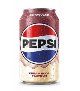 PEPSI COLA CREAM SODA FLAVOUR SENZA ZUCCHERI EDIZIONE LIMITATA U.K. LATTINA DA 330ml CARTONE DA 12 PZ.