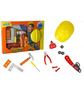 SET ATTREZZI DA LAVORO CON CASCO E ACCESSORI GLOBO GIOCHI