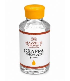 GRAPPA DI MOSCATO GIOVANE MAZZETTI D'ALTAVILLA  43° BOTTIGLIA IN VETRO DA 10CL
