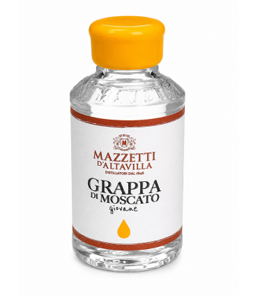 GRAPPA DI MOSCATO GIOVANE MAZZETTI D'ALTAVILLA  43° BOTTIGLIA IN VETRO DA 10CL