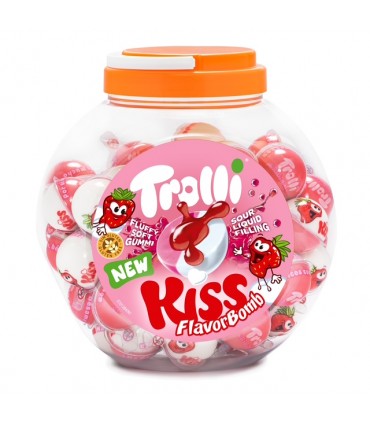 CARAMELLA TROLLI kiss un ripieno alla fragola VASCHETTA  DA 60 PZ X 18GR