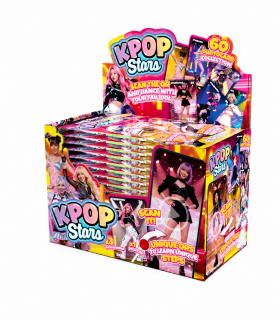 KPOP STARS CARTE COLLEZIONABILI + LOLLIPOP  GUSTO CILIEGIA CONF. 24 BUSTINE