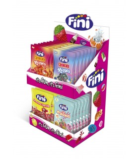 ESPOSITORE  DA BANCO CARAMELLE FINI DA 36 PZ. BUSTINE DA 90GR. CON GUSTI ASSORTITI COME IN FOTO