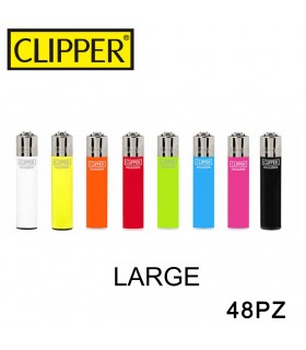 Accendino Clipper Large Solid Fluo Mix conf. 48 pz. assortiti