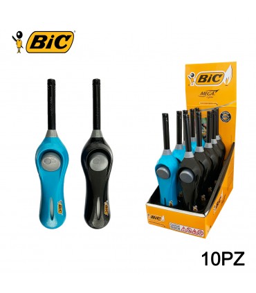Accendigas Elettronico Bic Megalighter H.20 cm conf. 10 pz. assortito con 2 colori