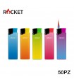 Accendino Elettronico ROCKET  Turbo NEON RUBBER  conf. 50 PZ. assortito con 5 colori