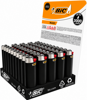 Accendini Bic Maxi Fantasia ALL BLACK  conf. 50 pz. assortiti