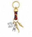 Portachiavi Treccia + Portafortuna Predan in scatola da regalo in metallo Argento E ORO