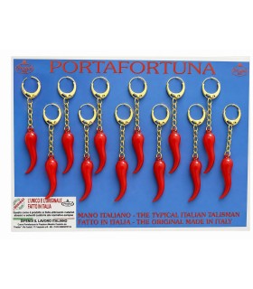 Corno PICCOLO H.5CM  Predan in plastica con catena cartella da 12 pz.