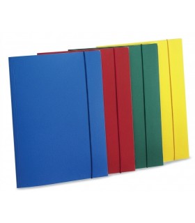 Cartelline a 3 lembi con elastico conf. 8 pz. colori assortiti