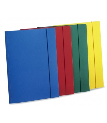Cartelline a 3 lembi con elastico conf. 8 pz. colori assortiti