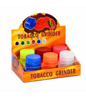 Grinder Coney in Plastica 4 parti DA 50MM Expo da 12 pz. colori assortiti