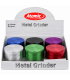 GRINDER ATOMIC IN METALLO COLORATO TRITATABACCO DIAMETRO 63 MM. 4 PARTI + SPATOLA  CONF. DA 6 PZ.