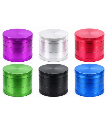 GRINDER ATOMIC IN METALLO COLORATO TRITATABACCO DIAMETRO 63 MM. 4 PARTI + SPATOLA  CONF. DA 6 PZ.