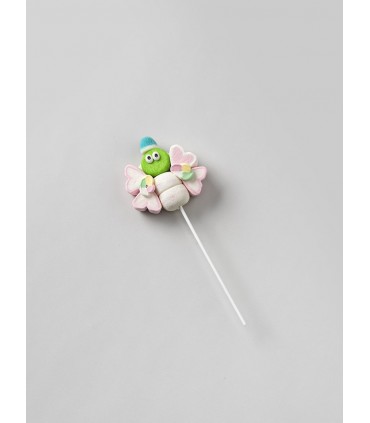 DULCIS SPIEDINI DI MARSHMALLOW A FORMA DI FARFALLA CON DECORAZIONE IN ZUCCHERO H.28 CM. DA 50GR EXPO 12 PZ.