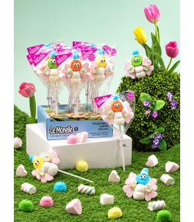 DULCIS SPIEDINI DI MARSHMALLOW A FORMA DI FARFALLA CON DECORAZIONE IN ZUCCHERO H.28 CM. DA 50GR EXPO 12 PZ.