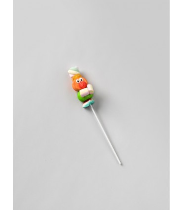 DULCIS SPIEDINI DI MARSHMALLOW ASSORTITI A FORMA DI PUPAZZETTI  CON DECORAZIONE IN ZUCCHERO H.26 CM. DA 40 GR EXPO 20 PZ.