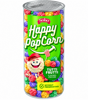POPCORN HAPPY RICOPERTI AL GUSTO FRUTTA TUBO DA 170gr CONF.12PZ