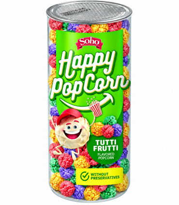POPCORN HAPPY RICOPERTI AL GUSTO FRUTTA TUBO DA 170gr CONF.12PZ