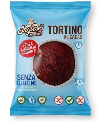 TORTINO AL CACAO SENZA ZUCCHERI SENZA GLUTINE da 40G. MARCA INGLESE CONF. 8PZ.