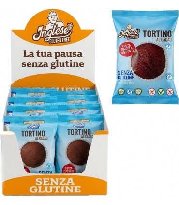 TORTINO AL CACAO SENZA ZUCCHERI SENZA GLUTINE da 40G. MARCA INGLESE CONF. 8PZ.